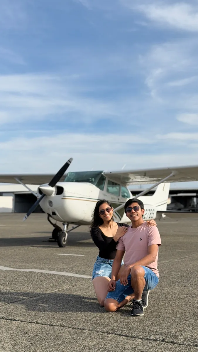 On the ramp at Livermore (KLVK), in front of a Cessna 172.